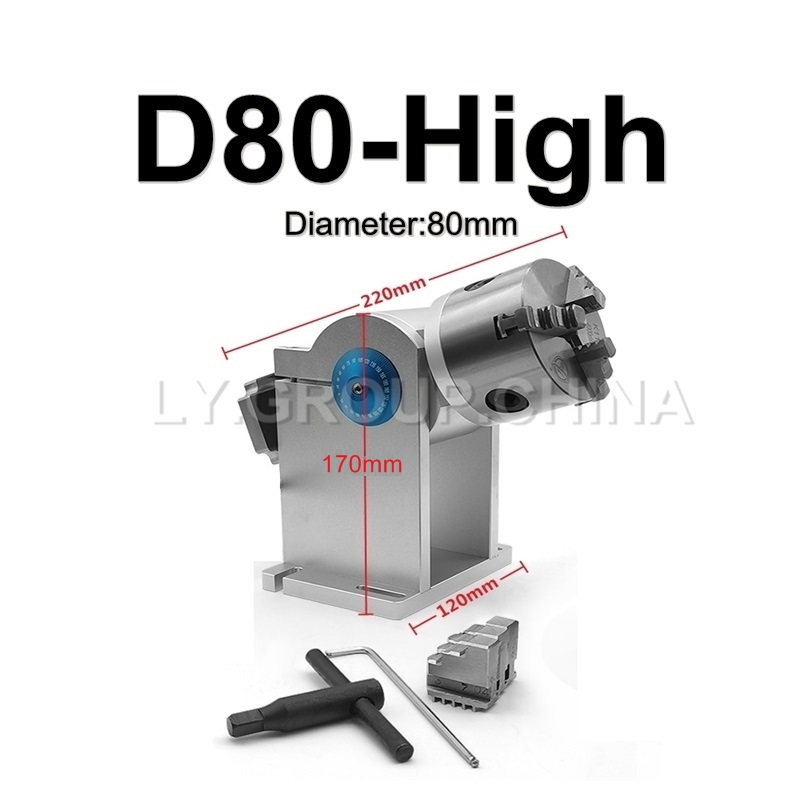 Laser Marking Machine Rotary Axis - 80mm Chuck D80 3 Claws Rotary