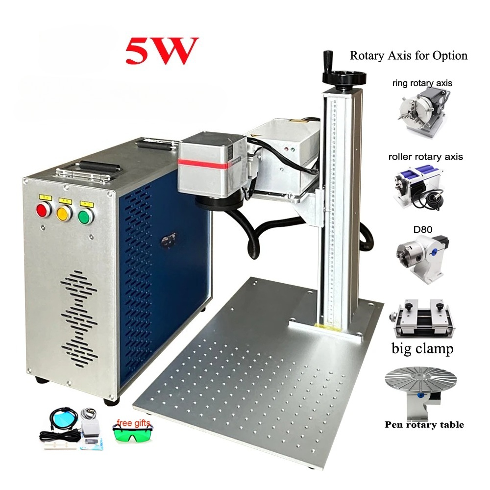 355nm Air Cooled UV 5W Laser G - огляд і ціна Laser Marking Machine Rotary Axis