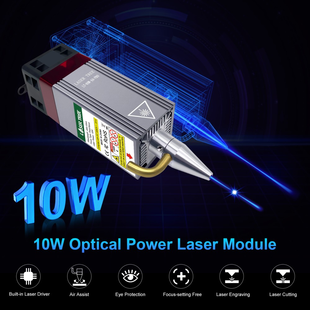 20W 455nm Blue Diode Laser Mod - огляд і ціна Laser Engraver 20W Diode