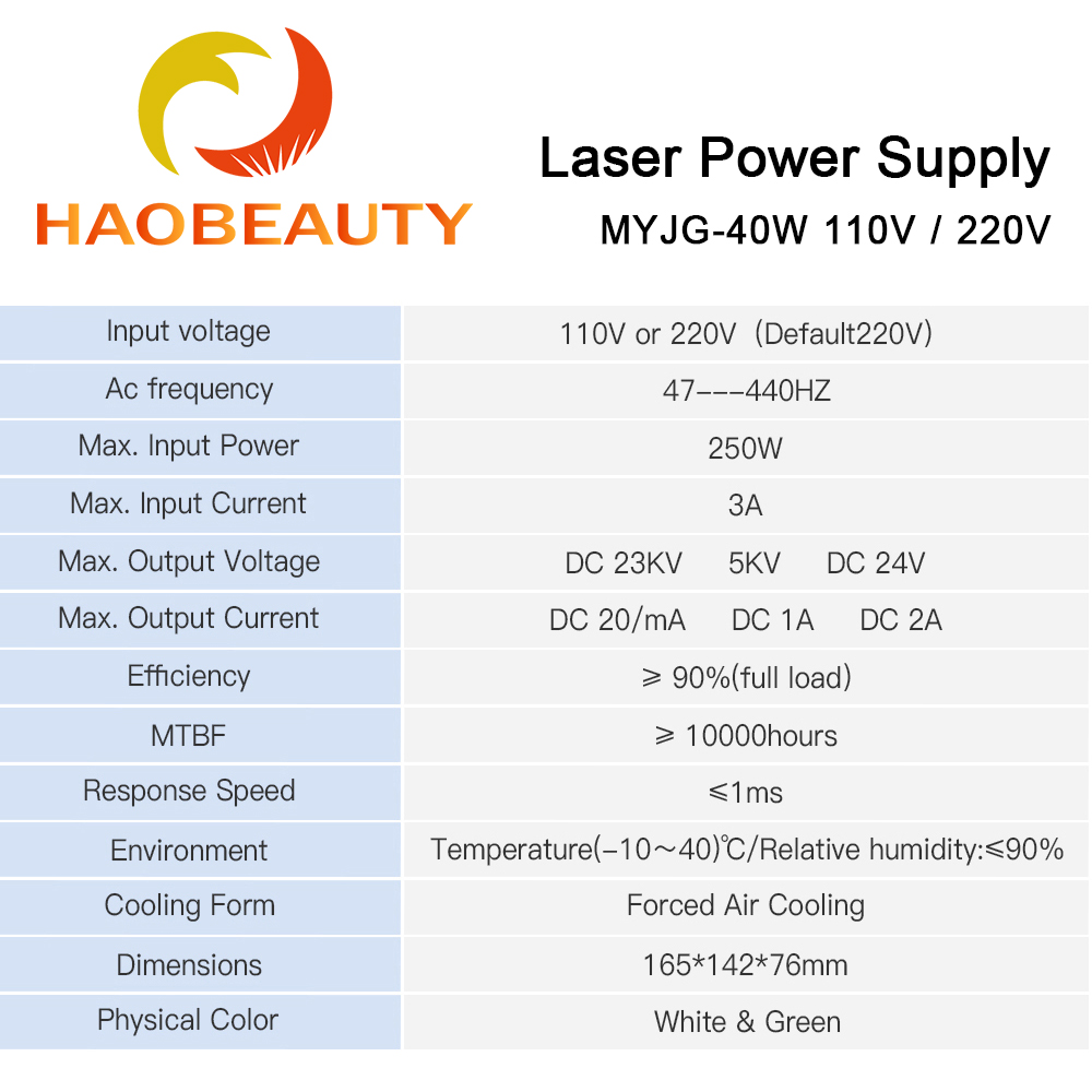 HAOBEAUTY MYJG-40 CO2 Laser Po - огляд і ціна Laser Engraver 40W Co2