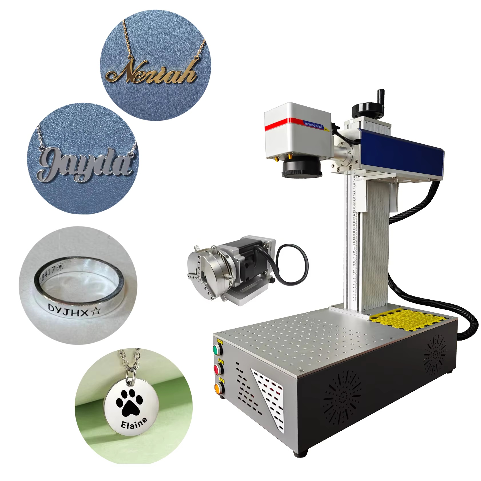 30W 60W New Label Making Brace - огляд і ціна Fiber Laser Marking 30W Jewelry
