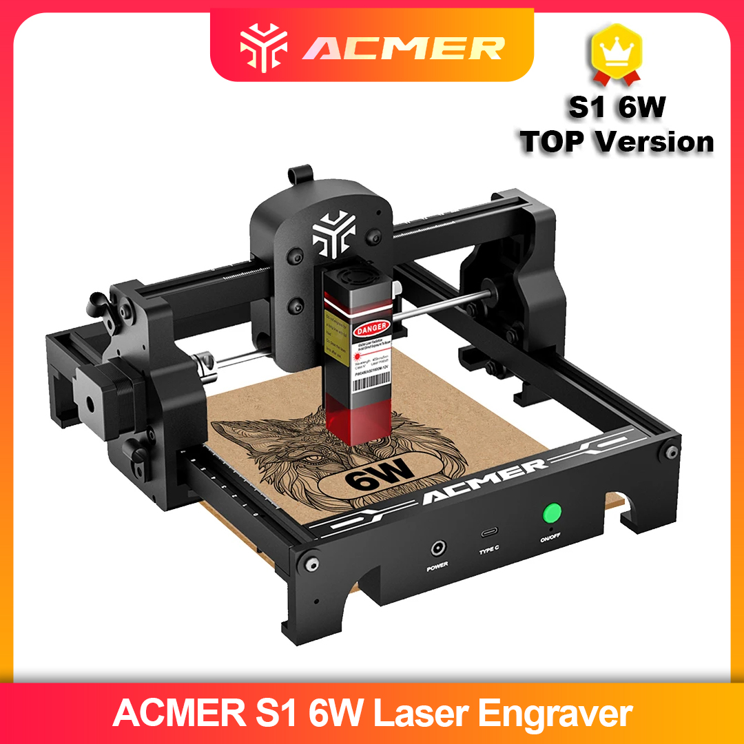 ACMER S1 2.5/3.5/6W Laser Engr - огляд і ціна Laser Engraver 20W Diode