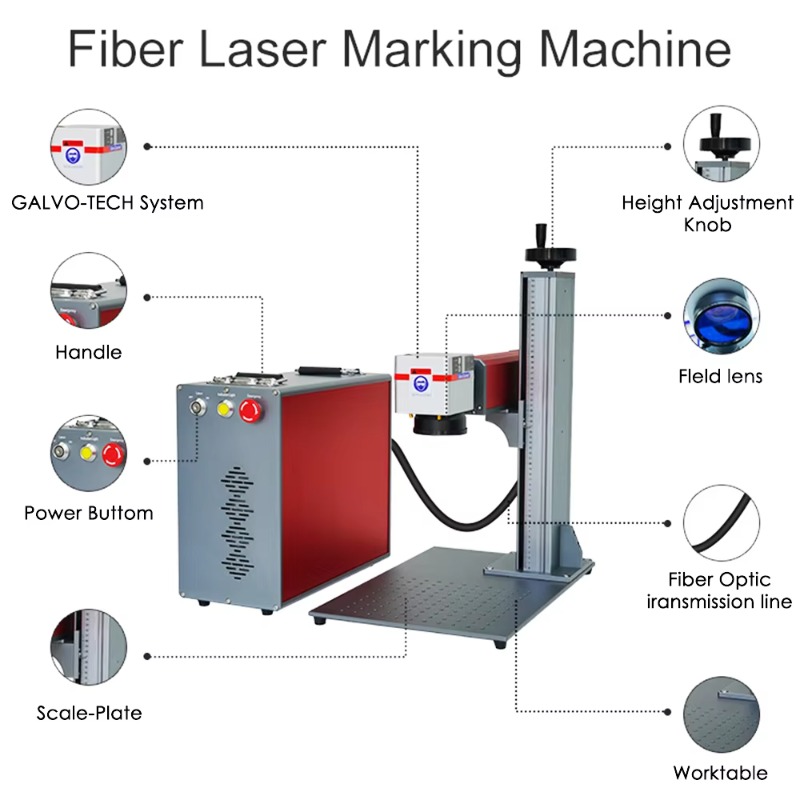 Portable 100W 60W Laser Fiber  - огляд і ціна Fiber Laser Marking Machine 100W