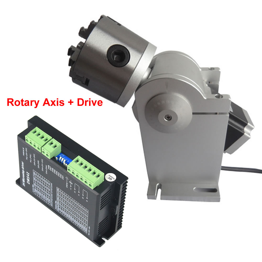 3 Claws Rotary Axis 80mm Chuck - огляд і ціна Laser Marking Machine Rotary Axis